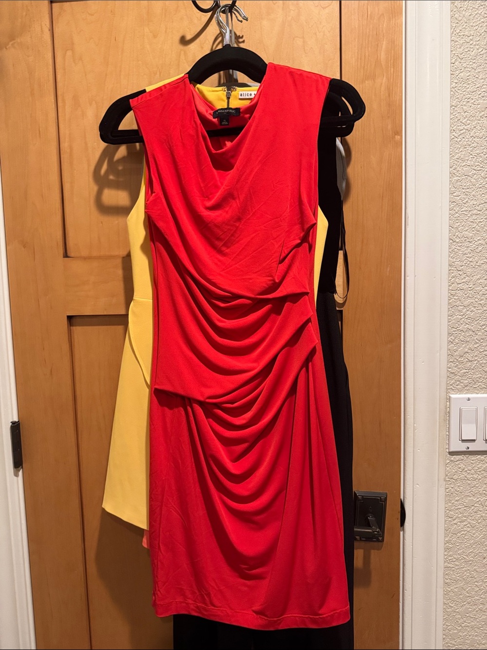 Banana republic Red Draped Sleeveless Dress